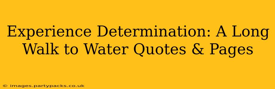 Experience Determination: A Long Walk to Water Quotes & Pages